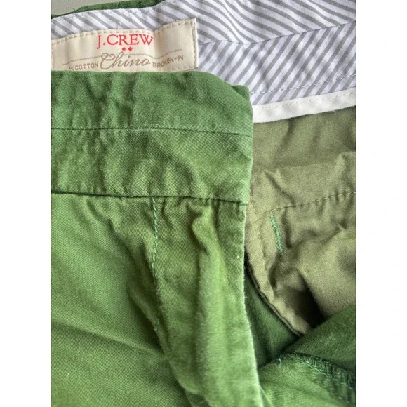J.Crew Broken-In Chino Shorts Womens 10 Forest Green Cotton Casual Preppy - Picture 8 of 9